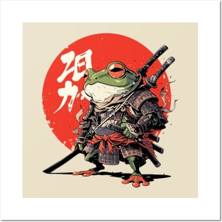 samurai frog Posters and Art